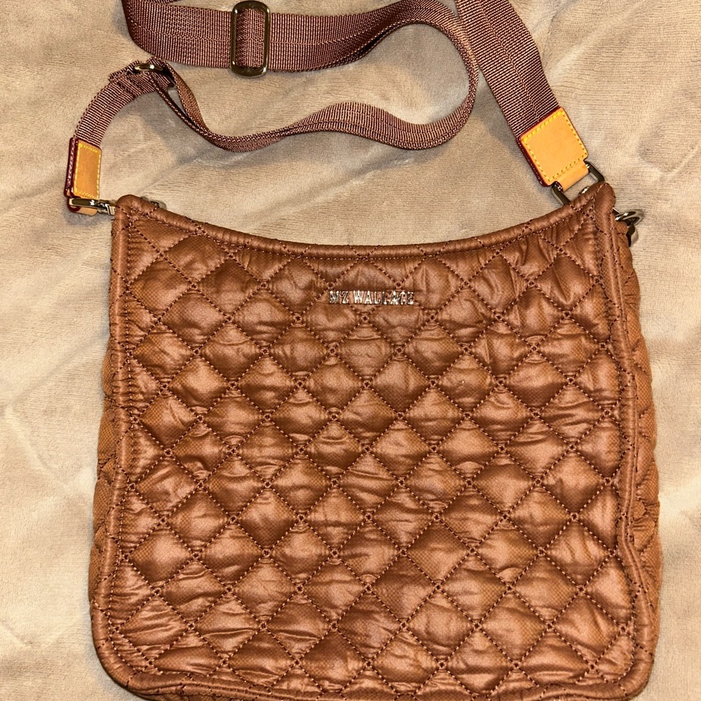MZ Wallace Quilted Crossbody Bag in Terracotta